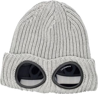 C.P. Company Ribbed Knit Extrafine Merino Wool Goggle Beanie