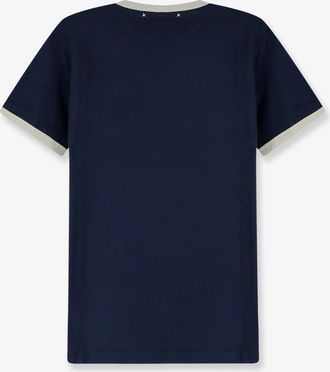 Golden Goose Mens T-Shirt Crew Neck Blue Cotton T-Shirts And Polos