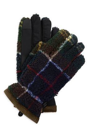 Barbour Field Tartan Fleece Touchscreen Gloves in Classic Tartan at Nordstrom, Size Small