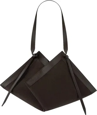 Yuzefi Wonton Geometric Origami-Inspired Leather Shoulder Bag
