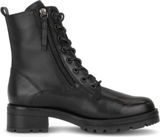 Gabor Schoenen, Dames, Zwart, 41 EU, Leer, Sportieve Halfhoge Veterlaars met Twee Ritsen
