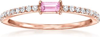 RS Pure by Ross-Simons Pink Sapphire and. Diamond Ring in 14kt Rose Gold