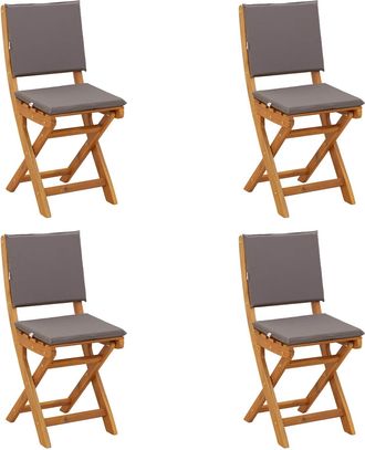 vidaXL Sillas Bistro De Exterior 4 Uds. Gris Oscuro Vidaxl