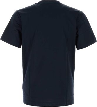 Burberry Mens Navy Blue Cotton T-Shirt Exterior