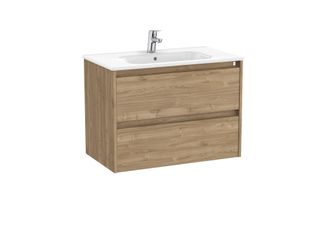 Roca Pack Unik Mueble De 2 Cajones + Lavabo Tenet - Roca Color: Nogal - Medidas: 785x460x565 Mm