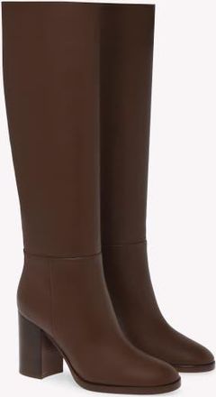 Gianvito Rossi Santiago Boots in Brown Calf at Nordstrom, Size 40.5
