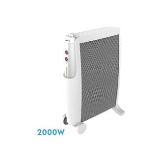 Fabrilamp Radiatore de mica imperial 2000w 2elem bianco/argento 2 potenze antiribaltamento,termostato,c/ruote 66x48,5x23cm