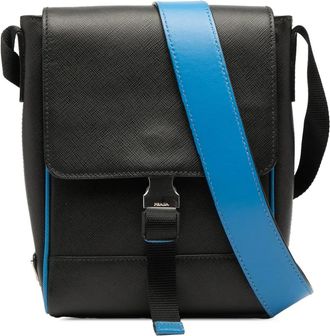 Prada 2013-2025 Saffiano Buckle Messenger Bag crossbody bag - Nero