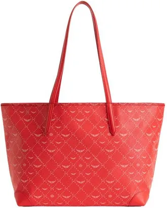Zadig&Voltaire Z Shopper Monogram Faux Leather Tote in Love at Nordstrom