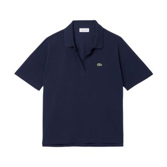 Lacoste Polo Shirts, female, Blue, Size: XS Relaxed Fit Fluid Piqu&eacute; Polo