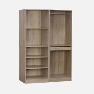 Sweeek Sweeek - Vestidor M&oacute;dulo De 2 Elementos, Modulo, Natural, 120x45x180 Cm