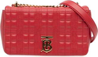 Burberry Womens Pre-owned Small Quilted Lambskin Lola Crossbody - Red Leather - One Size