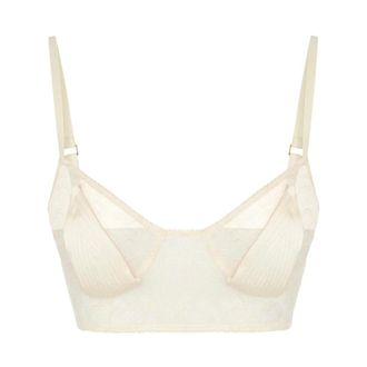 Elisabetta Franchi Kanten bh - Dames - Ondergoed - Beige - Maat: S Satijn
