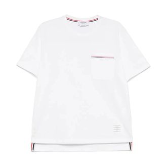 Thom Browne Camiseta de punto con rayas RWB - Tops - Hombre - Blanco - S