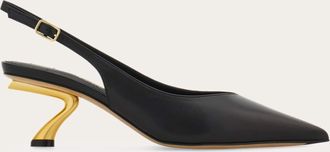 Ferragamo Women S-shaped heel slingback Black Size 10.5