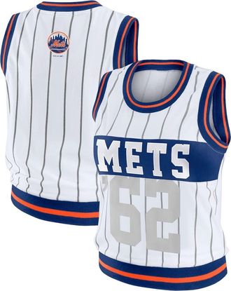 WEAR by Erin Andrews Womens WEAR by Erin Andrews White New York Mets Sporty Tank Top at Nordstrom, Size Xx-Large