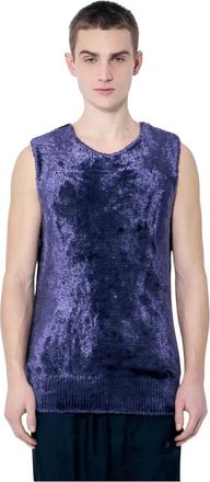 Dries Van Noten Tops, Heren, Paars, S, Fluffy Knit Top