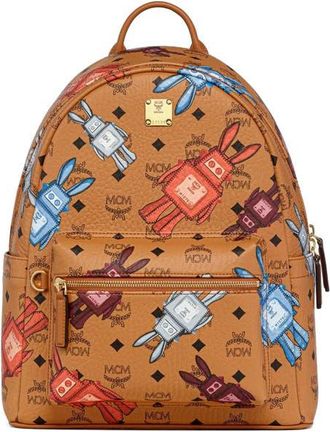 MCM Medium Stark Backpack in Rabot Visetos in Cognac at Nordstrom