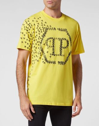 Philipp Plein T-Shirt Round Neck Ss Skull&Amp;Bones Men in Yellow at Nordstrom, Size Xxx-Large