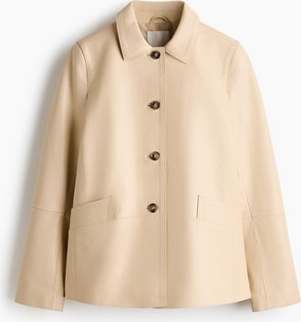 H&M Lederjacke mit Kragen - Beige