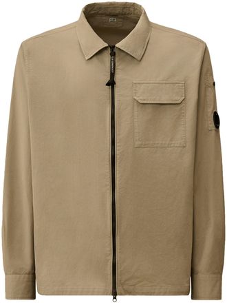 C.P. Company Organic Gabardine Zipped Overshirt with Lens Detail
