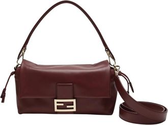 Fendi Baguette Soft Medium - Dames - Handtassen - Rood - ONE Size - Leer - Tassen