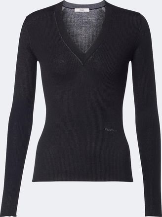 Fendi Top in misto lana a coste