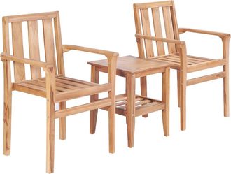 vidaXL Juego De Mesa Y Sillas De Jard&iacute;n 3 Piezas Madera De Teca Maciza Vidaxl