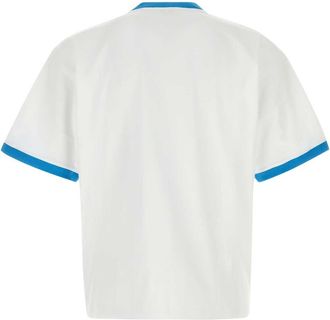 Versace Mens Logo-Print Cotton T-Shirt White