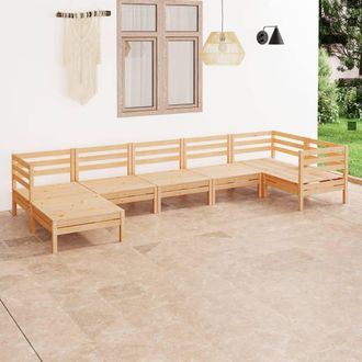 vidaXL Juego De Muebles De Jard&iacute;n 7 Piezas Madera Maciza De Pino Vidaxl