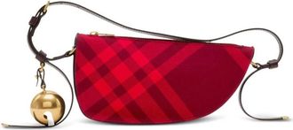 Burberry Shield Mini Schoudertas - Dames - Schoudertassen - Rood - ONE Size - Wol - Tassen