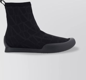 Valentino Garavani sock-like cuff geometric textured sneakers