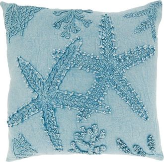 Saro Lifestyle Stonewashed Starfish Pillow