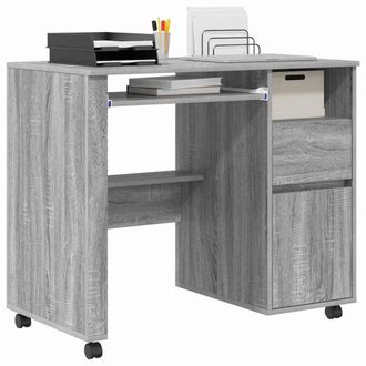 Berkfield Home Grey Computer Desk Grey Sonoma Engineered Wood Medium