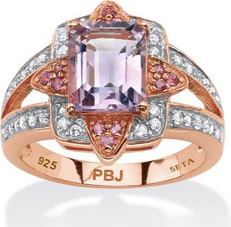 Palm Beach Jewelry 2.93 TCW Genuine Amethyst 18k Gold-Plated Ring