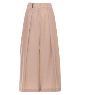 PESERICO Peserico, Wide Trousers, female, Brown, Size: M Peserico Trousers Brown