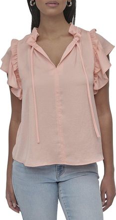 DKNY Dkny Ruffle Neck Top