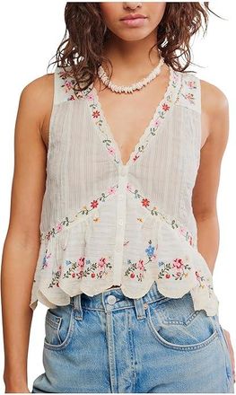 Free People Ellis Embroidered Blouse Womens Clothing Tea Combo : LG (Womens 12-14), Cotton