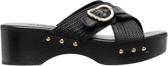 Ancient Greek Sandals Stijlvolle platte zwarte sandalen - Dames - Sandalen - Zwart - 38 EU - Schoenen