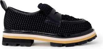 Ash Zwarte Leren Plateauschoenen - Dames - Loafers - Zwart - 40 EU - Leer - Schoenen