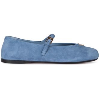 Prada Ballerinas, female, Blue, Size: 9 US Suede ballerinas