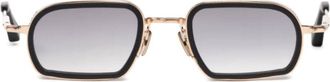 John Dalia Martin Geometric Rectangular Sunglasses with Gold-tone Metal Frame