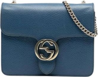 Gucci Pre-owned Cross Body Bags, female, Blue, Size: ONE SIZE Pre-owned Crossbody Bag