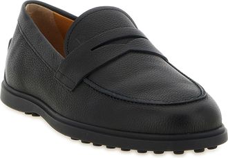 Tod's Hammered Calf Leather Loafer - Black