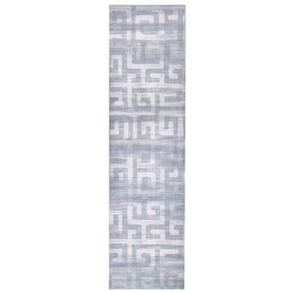 Beliani Alfombra De Pasillo Moderna 80 X 300 Cm De Tela Motivo Geom&eacute;trico Entrada Apto Para Calefacci&oacute;n Por Suelo Radiante Base Antideslizante Gris Beydag