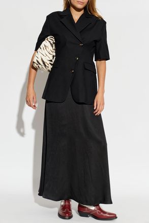Ganni Blazer With Short Sleeves, Womens, Black