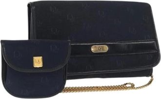 Dior Pre-owned Clutches, female, Blue, Size: ONE SIZE Pre-owned Vintage Nylon Shoulder Bag
