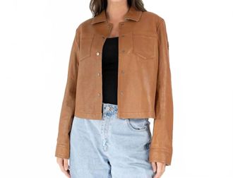 Mauritius Lefei Rf Leather Jacket In Camel