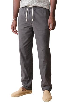 Marine Layer Saturday Stretch Cotton Drawstring Beach Pants in Faded Black at Nordstrom, Size Xx-Large