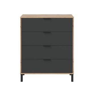 Calicosy Cómoda con 4 cajones - L77,5 cm - Efecto Madera clara